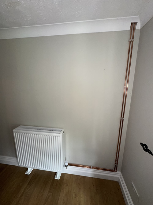 new radiator and pipework