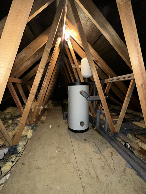 heat pump fitted in the roof