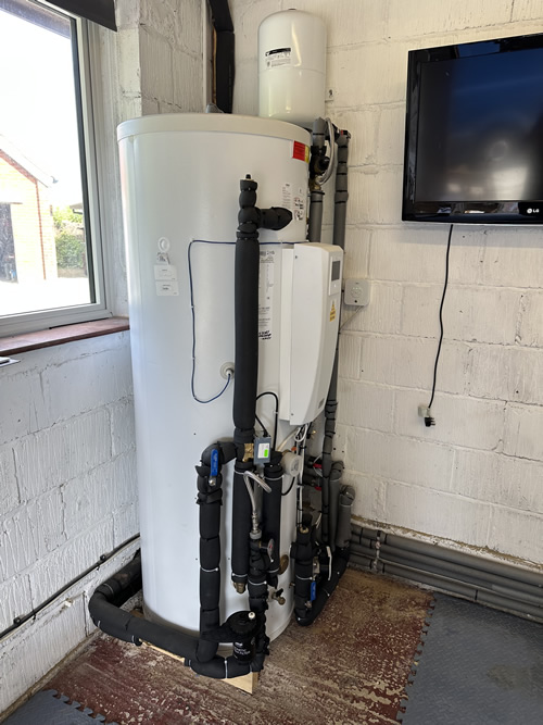 fitting the air source heat pump