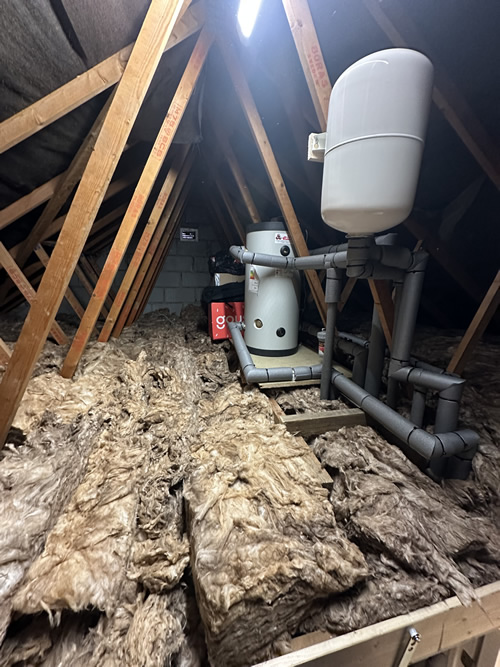  the heat pump setup in the roof