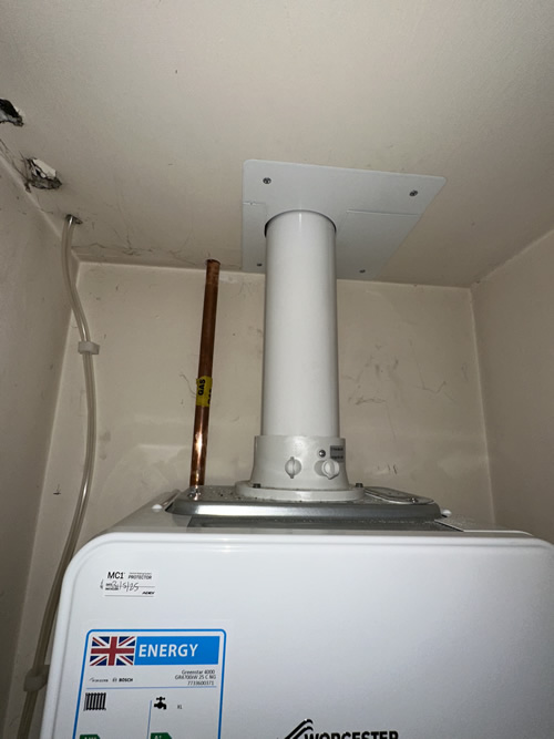  vertical flue of the new boiler