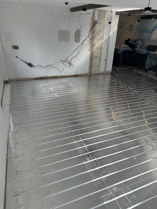 no need for floor height increase with this underfloor heating in Ferndown